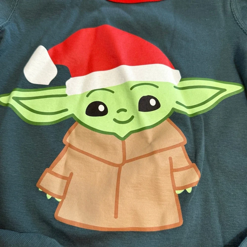 Hanna Andersson‎ baby Yoda Santa Christmas long John pajamas size 140/10